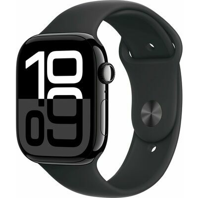 Apple Watch Series 10 jet black aluminum 42mm black sport band Size S/M