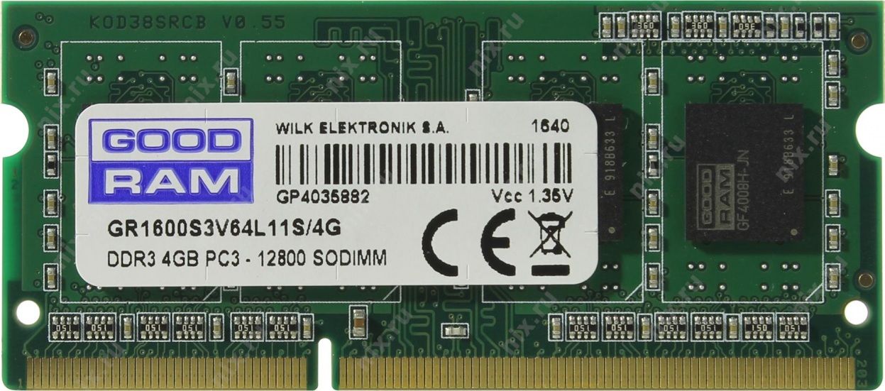 GOODRAM 4GB DDR3-1600 CL11 SO-DIMM Memory