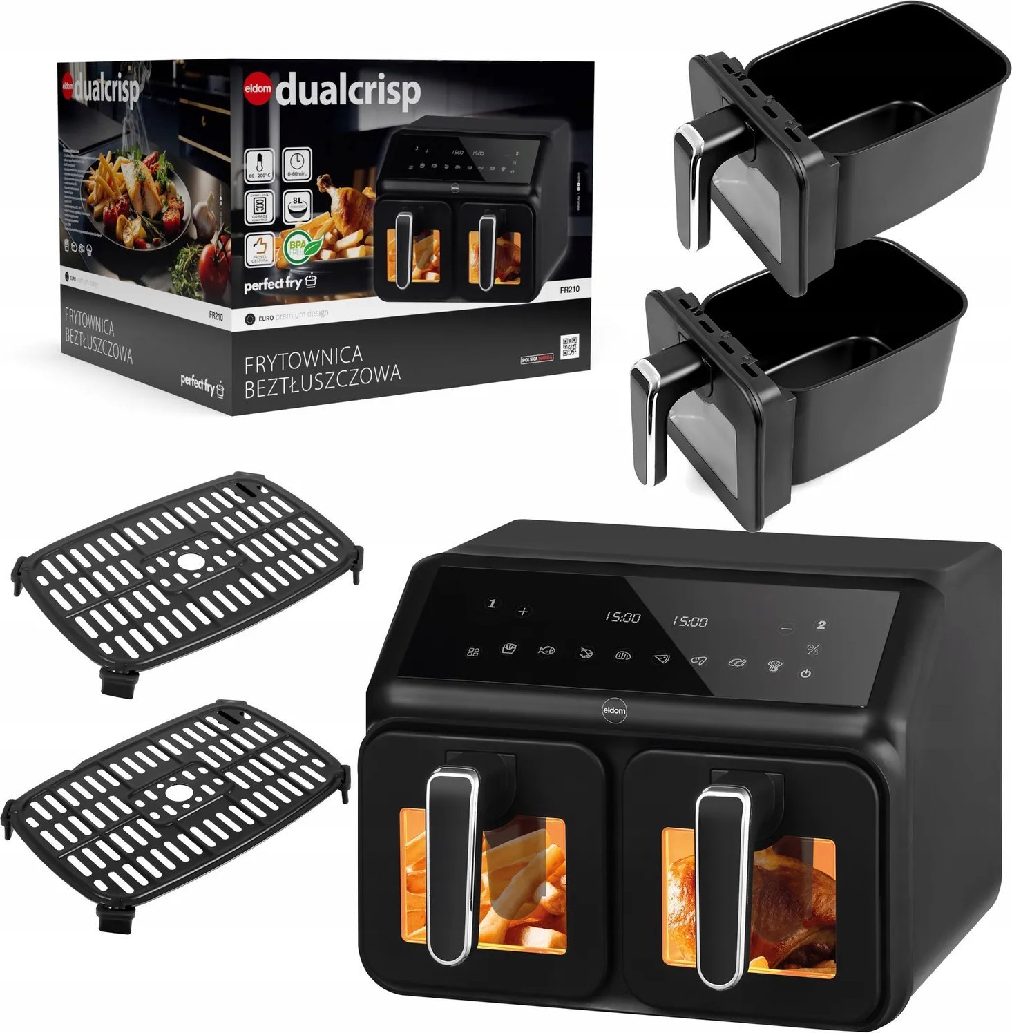 Eldom Double fat-free fryer, 2200 W