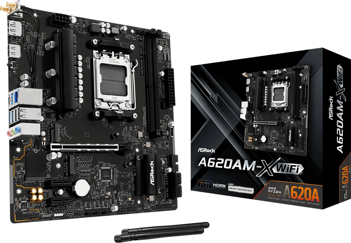 ASRock A620AM-X WiFi Motherboard, AM5, AMD