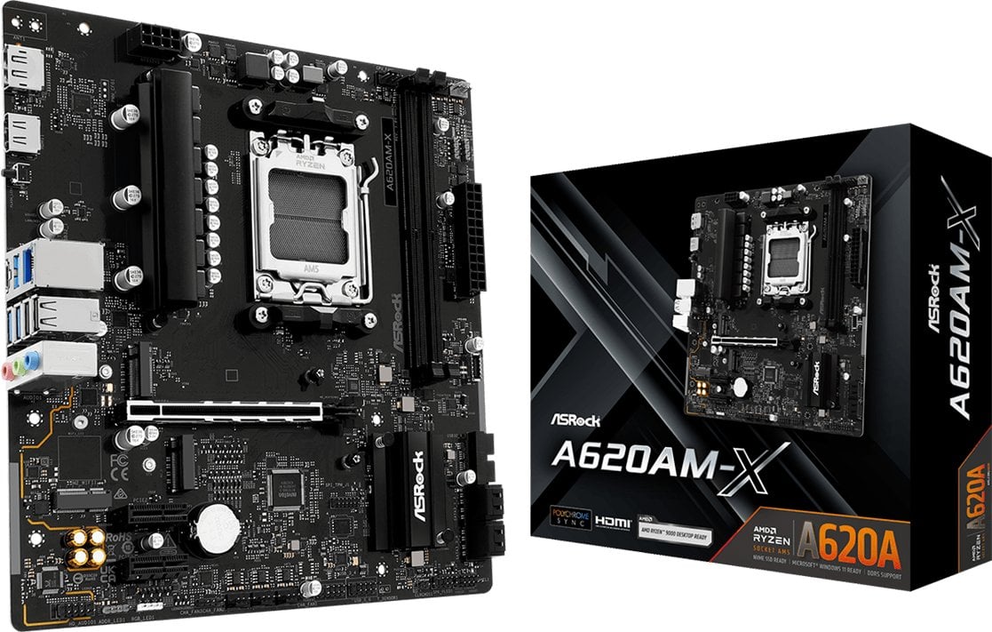 ASRock A620AM-X Motherboard, AM5, AMD A620