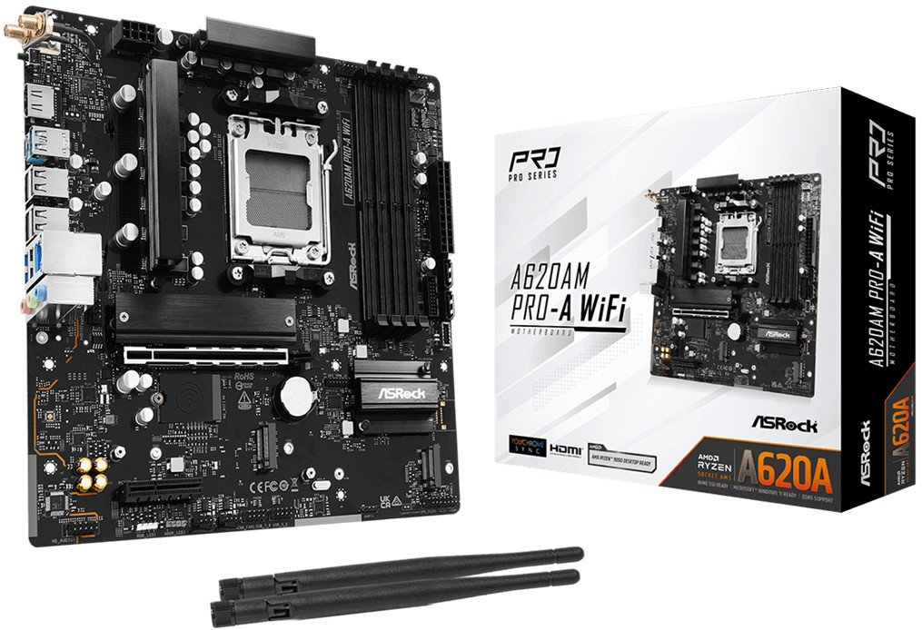 ASRock A620AM PRO-A WIFI Motherboard, AM5
