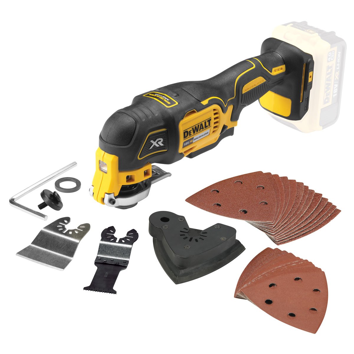 DeWALT DCS355N oscillating multi-tool Black, Yellow