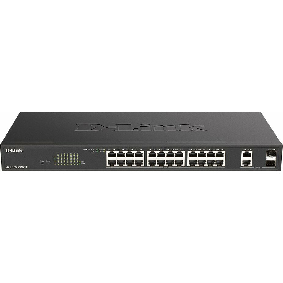 D-Link  Smart DGS-1100-26MPV2 24GbE PoE+ |
