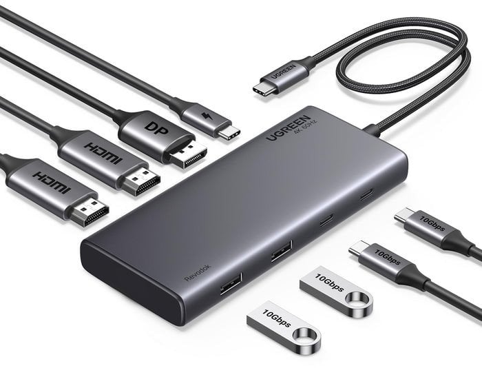Hub USB-C Ugreen CM639, 2x HDMI