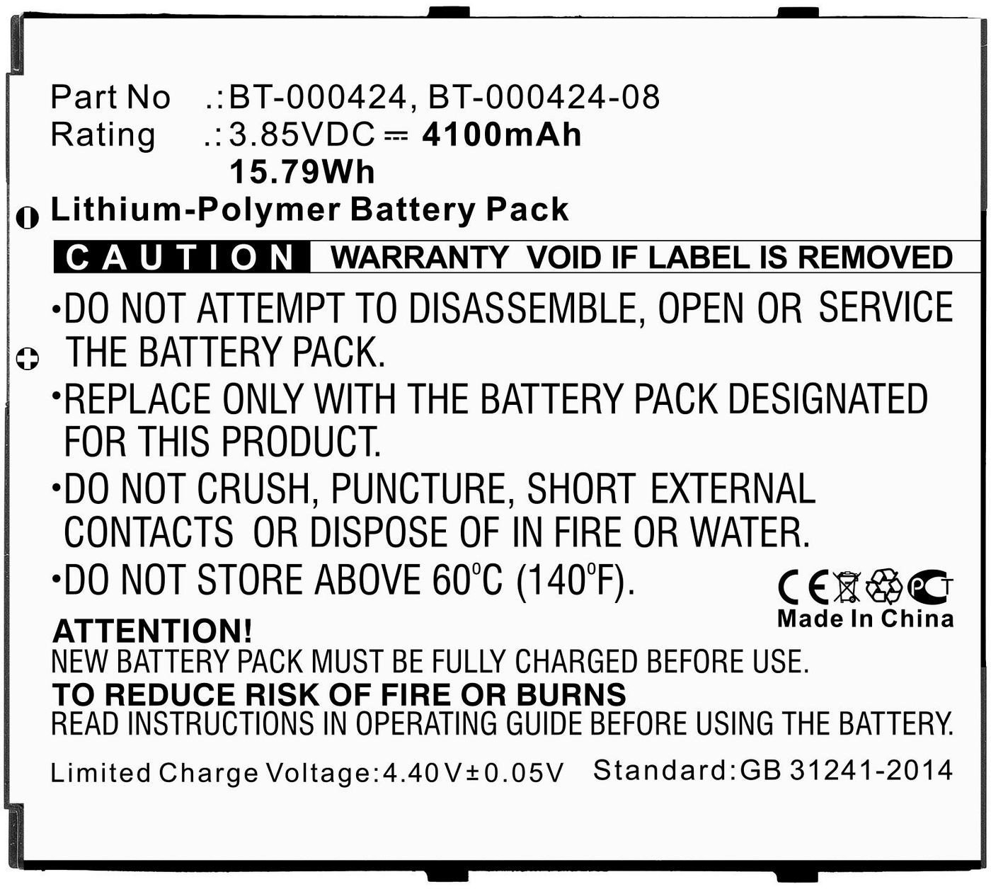 Kodów kreskowych CoreParts Battery 15.79Wh