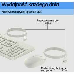 HP 225 - Tastatur-und-Maus-Set - 100% - full size - USB - QWERTZ - Deutsch - Cashmere White