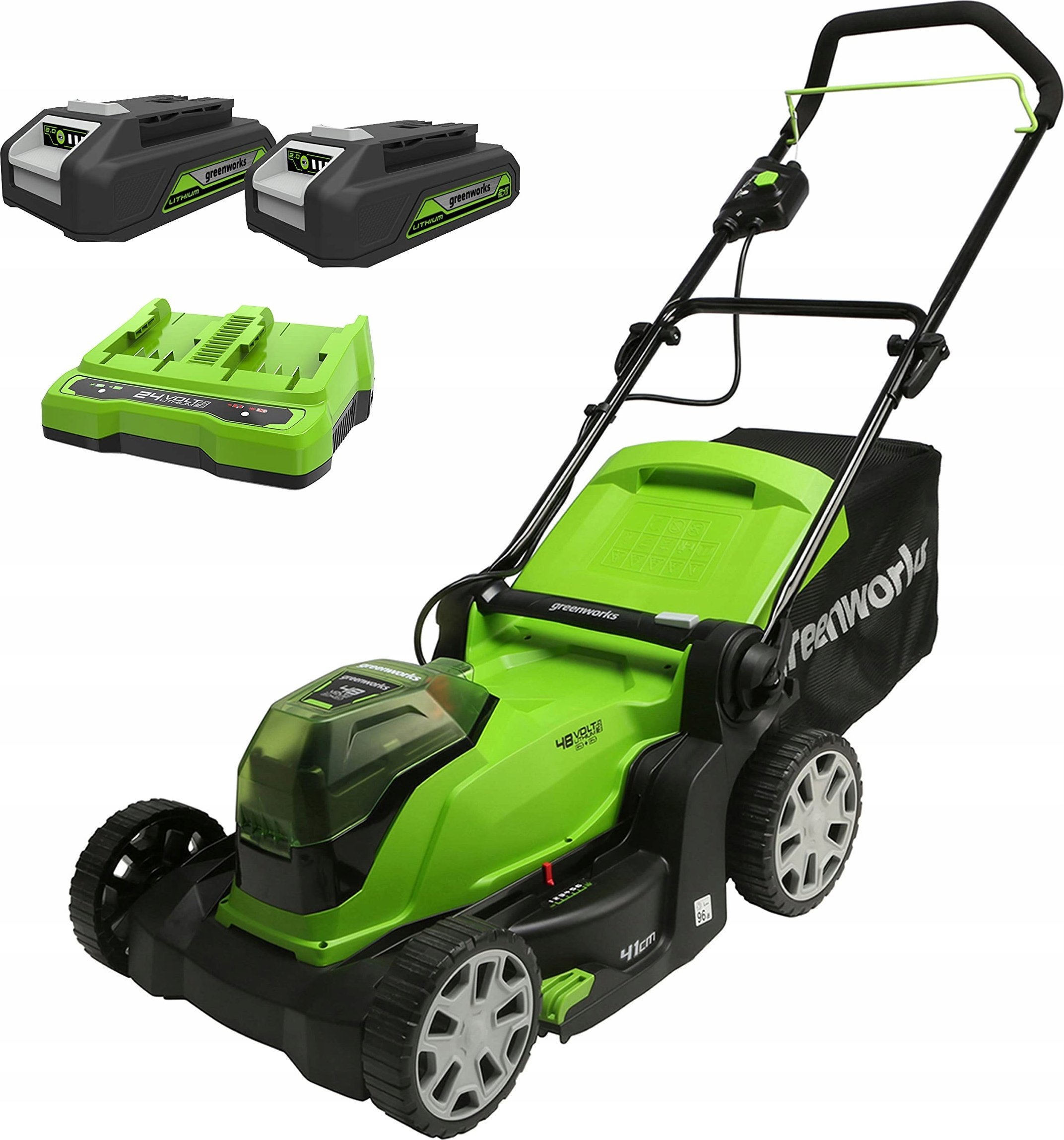 Greenworks 2x24V 41cm G24X2LM41K2x zestaw ładowarka