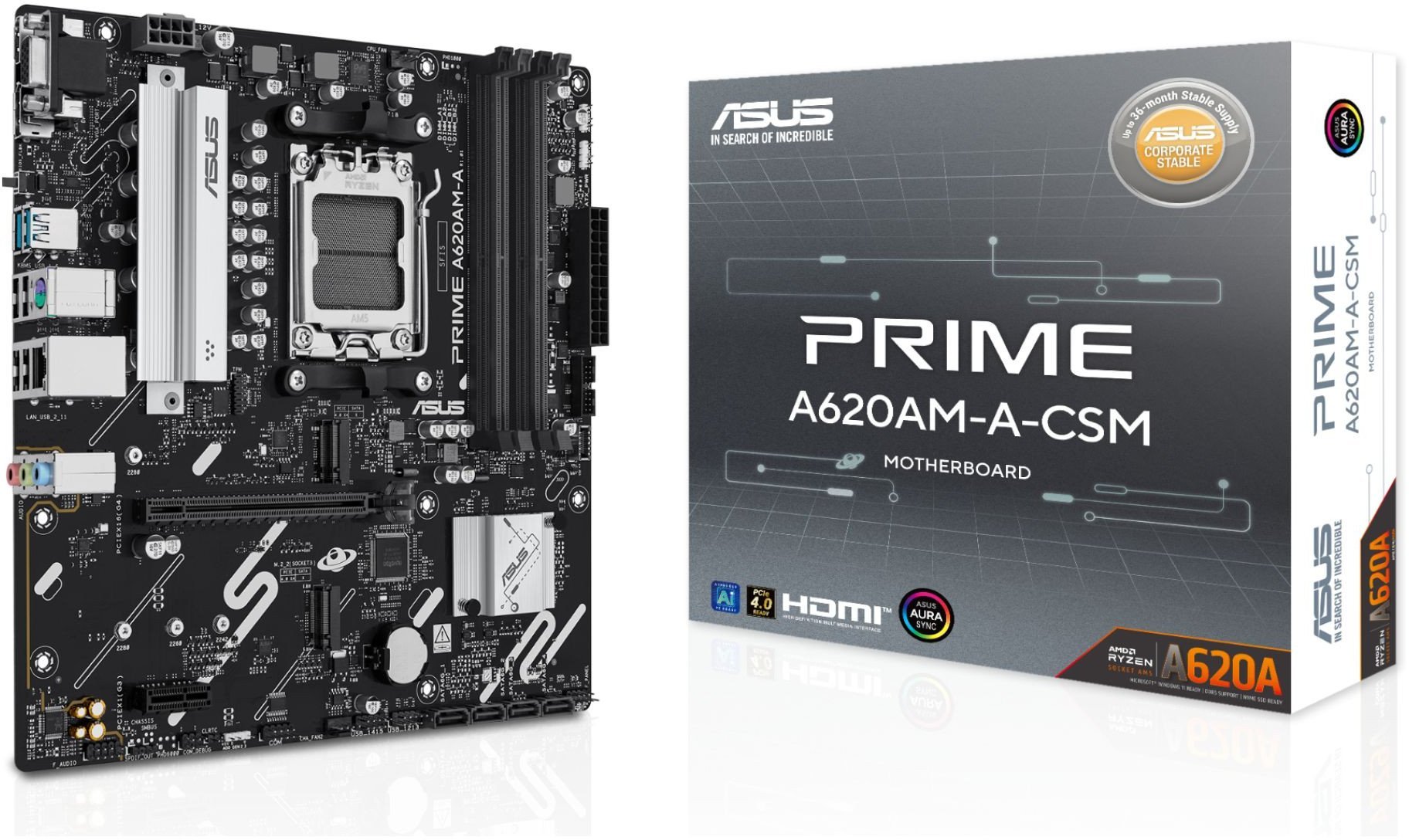 ASUS PRIME A620AM-A-CSM Motherboard, AM5, AMD