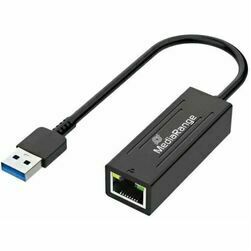 MediaRange USB-A Netzwerkadaper mit RJ45 Port, 20cm, sw