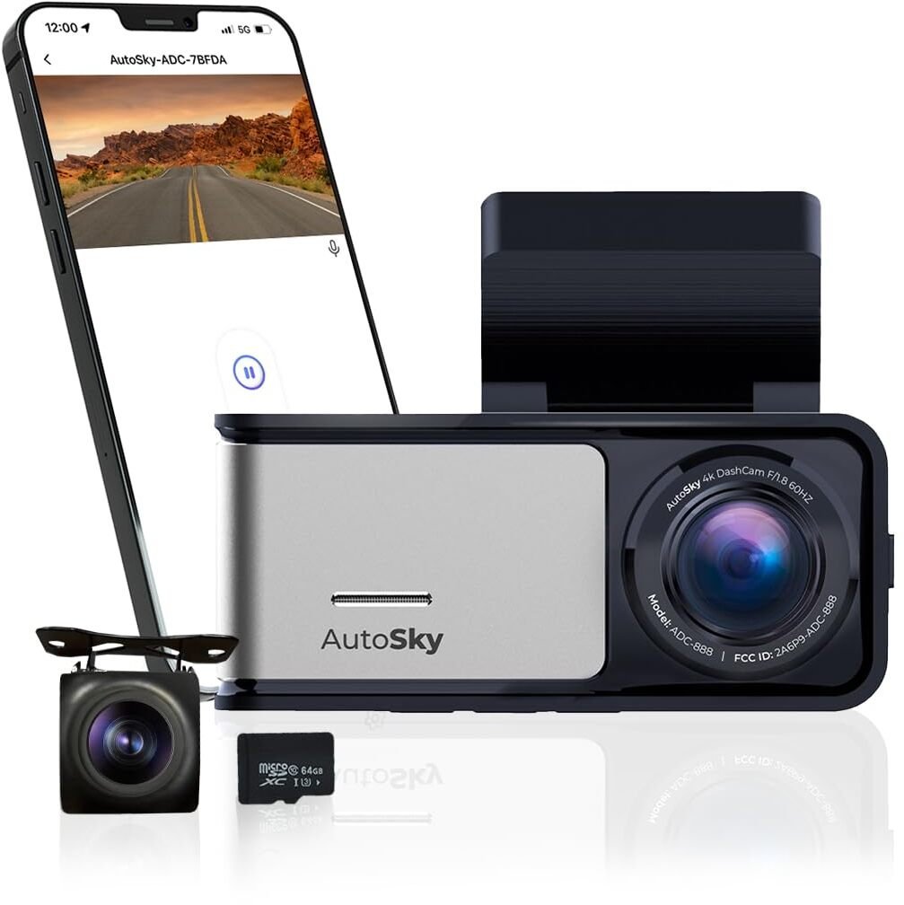 AutoSky 4K Dash Cam Pro Front