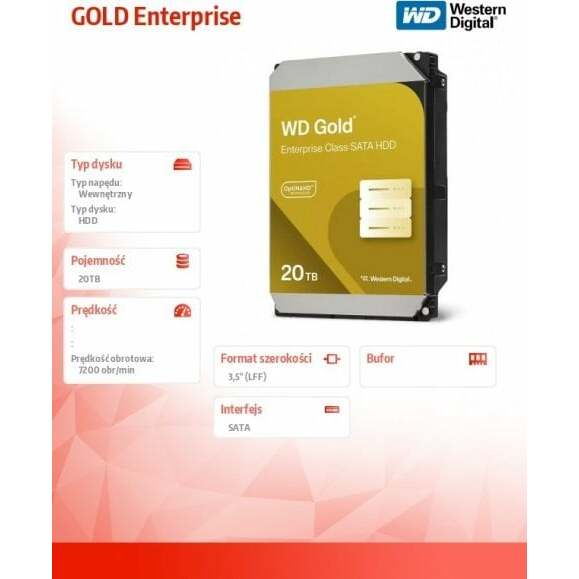 WD Gold 20TB 3.5" SATA