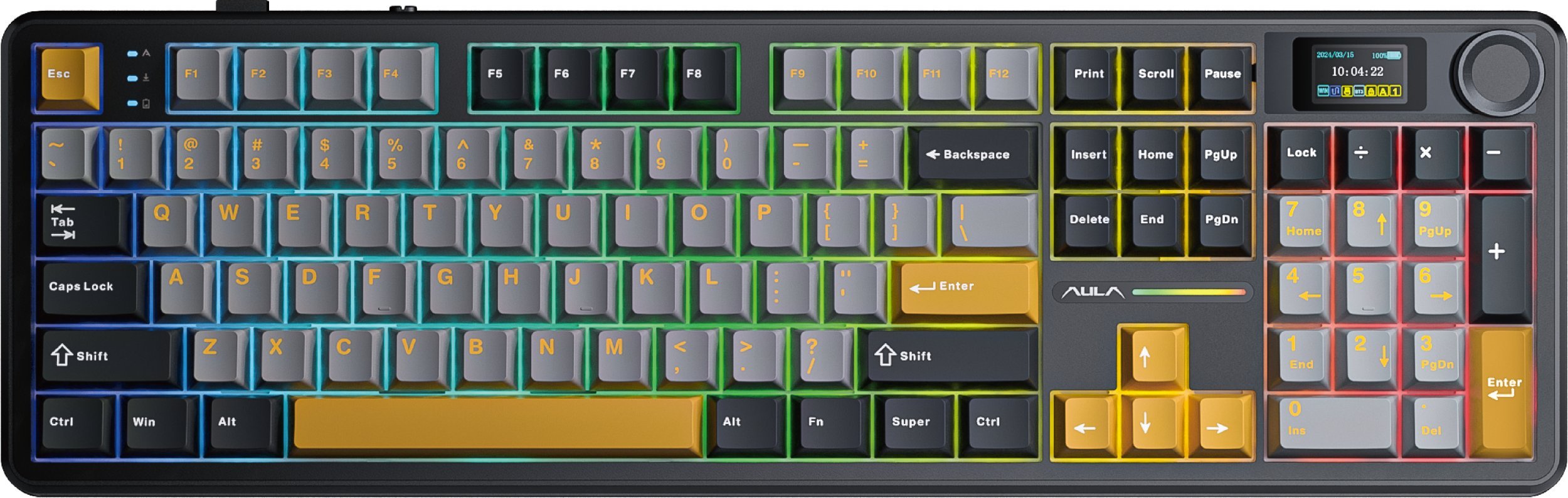 F108 Pro Gray+Orange+Deep Gray Reaper  RGB