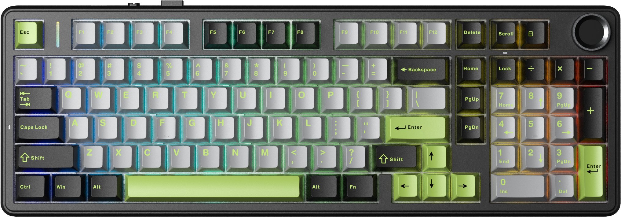 F99 Pro Black+Grey+Green GrayWood RGB AULA