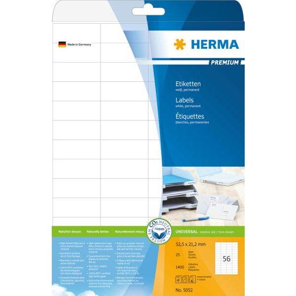 Herma Etykiety Premium 5052, A4, białe