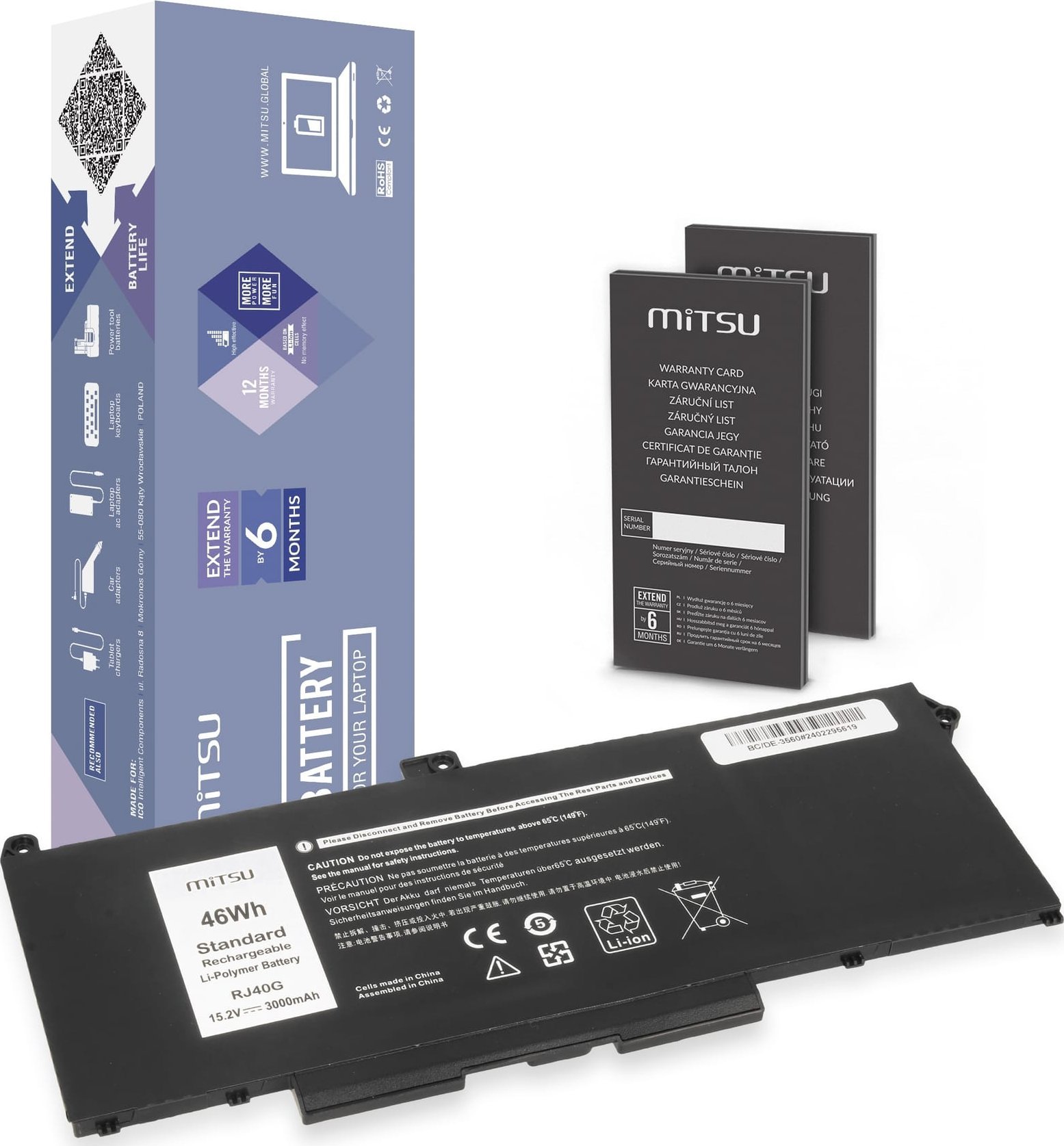Mitsu Battery RJ40G Dell Latitude 5520