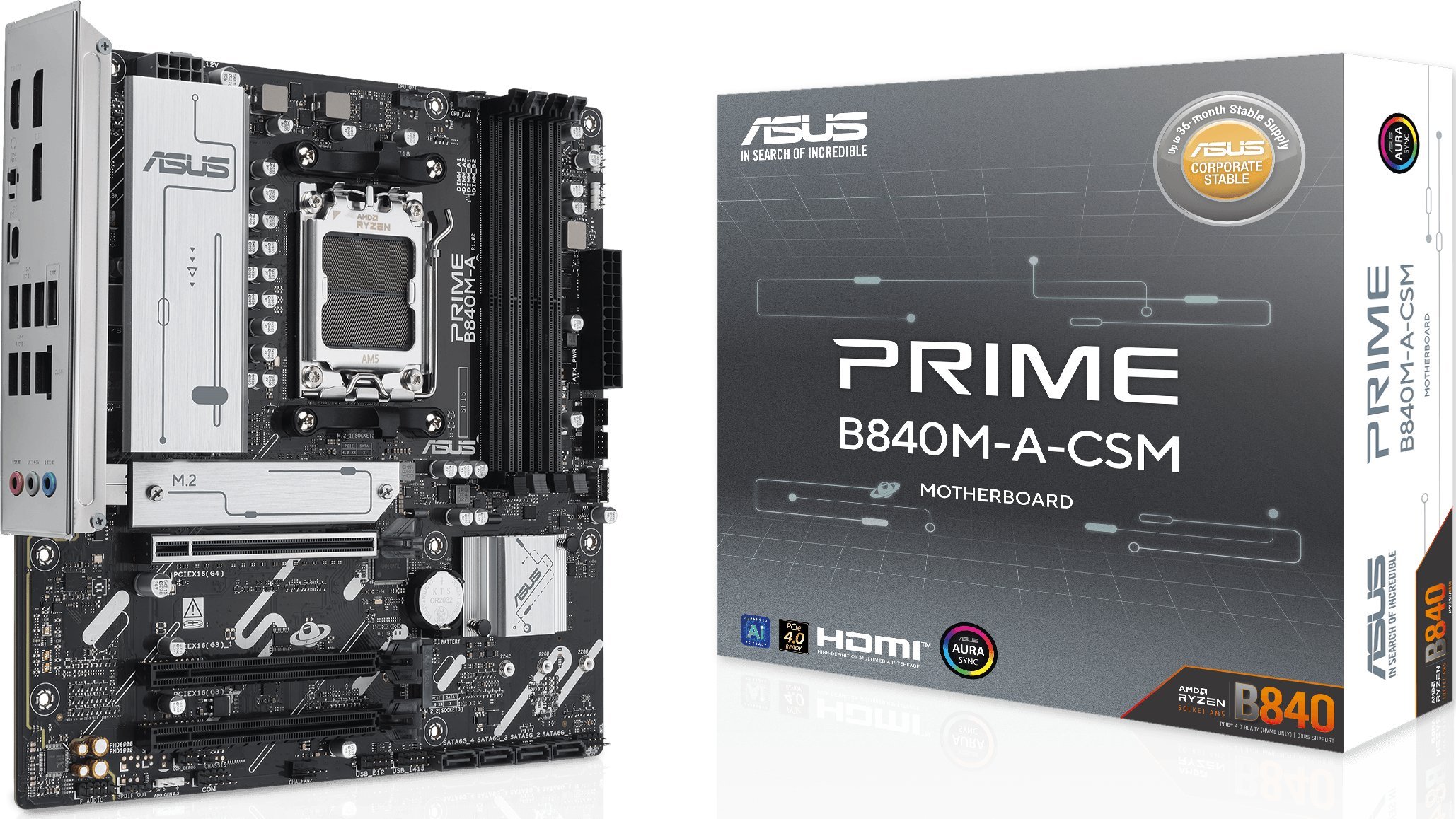 ASUS PRIME B840M-A-CSM Motherboard, AM5, AMD