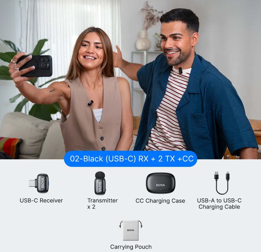 BOYA Microphone Wireless Mini 2-02 2