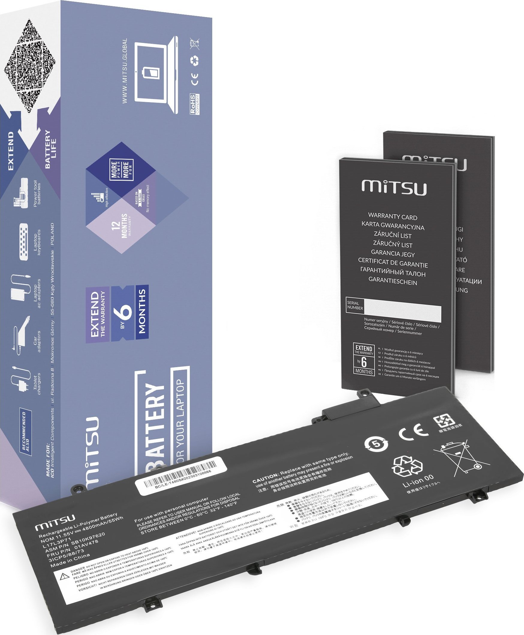 Mitsu Battery Lenovo ThinkPad T480S L17L3P71