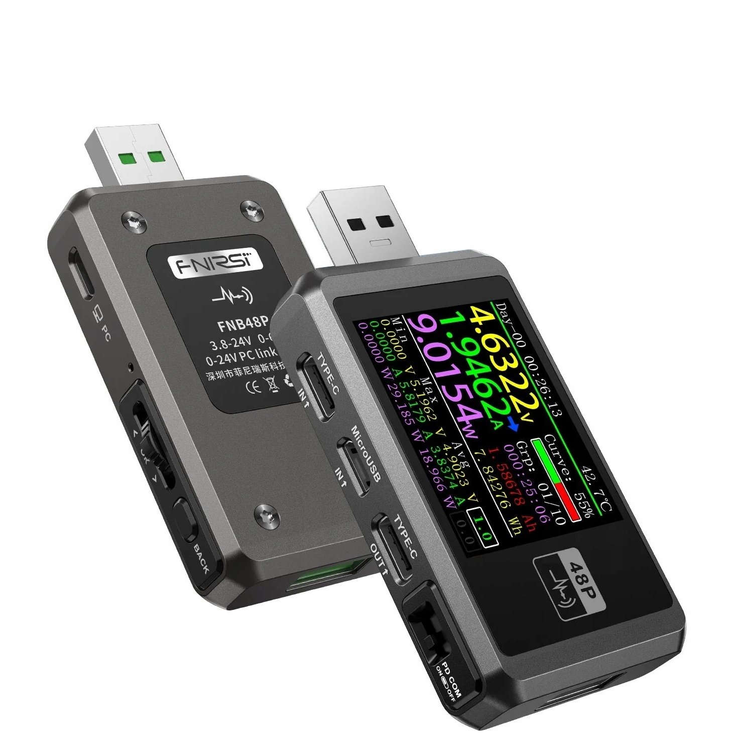 FNIRSI FNB48P USB Port Tester Black
