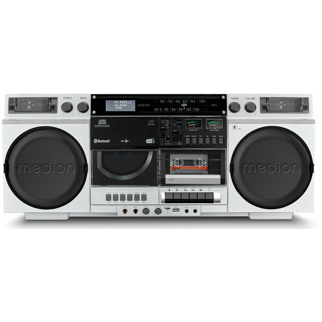 Radioodtwarzacz Medion P66538 Retro-Boombox biały (50076162)