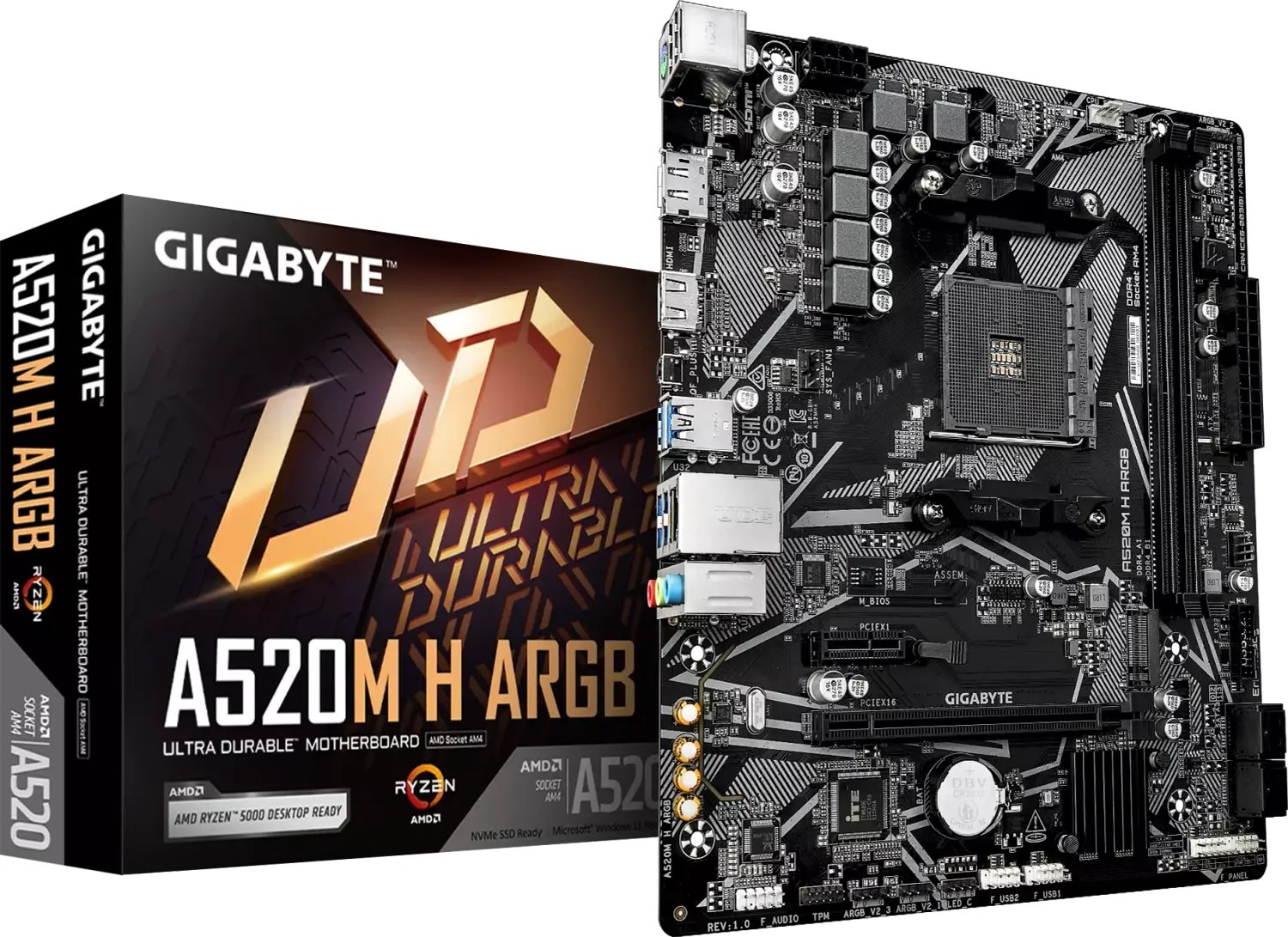 Gigabyte A520M H ARGB Motherboard, AM4