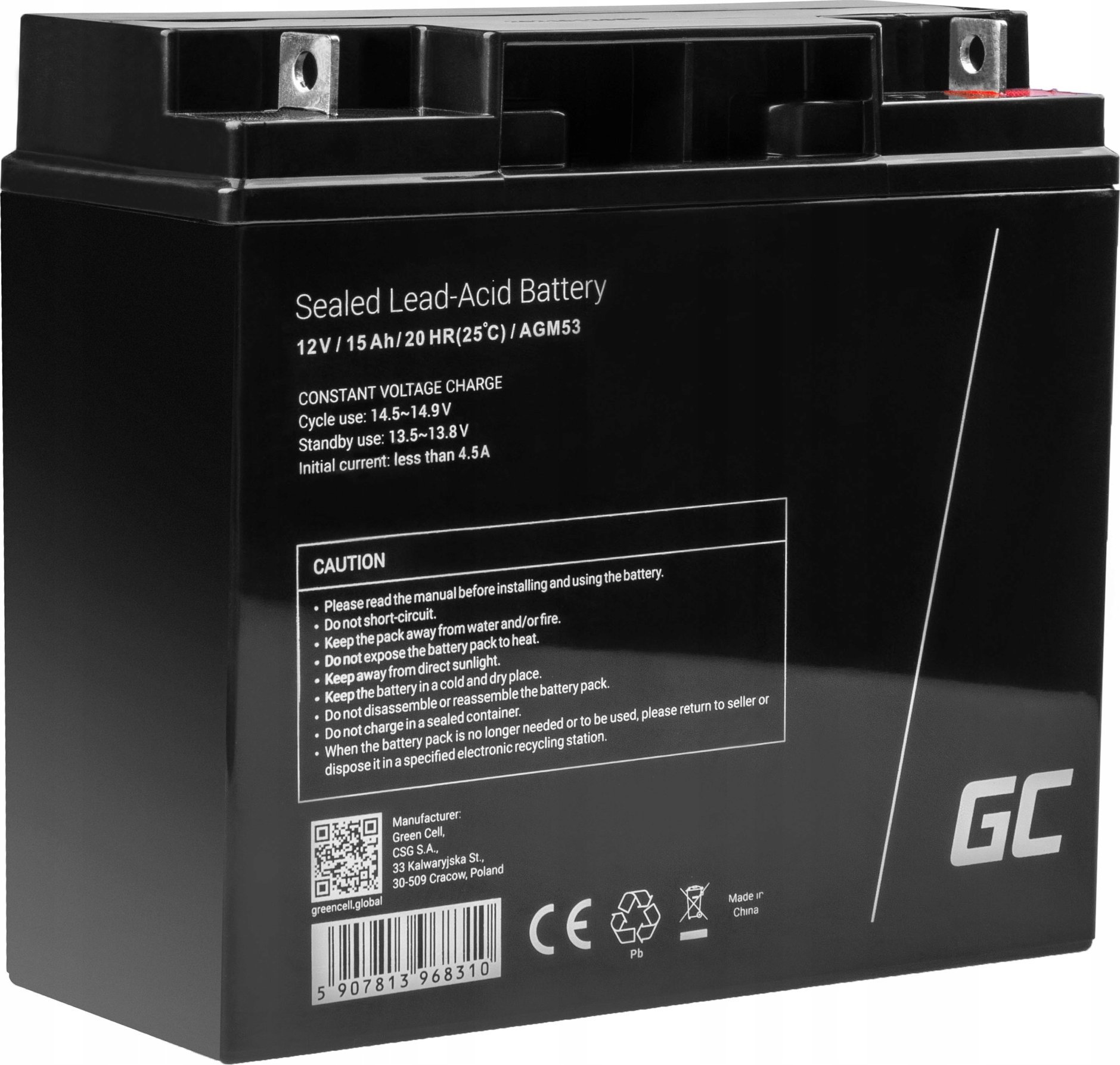 Green Cell AGM VRLA 12V 15Ah