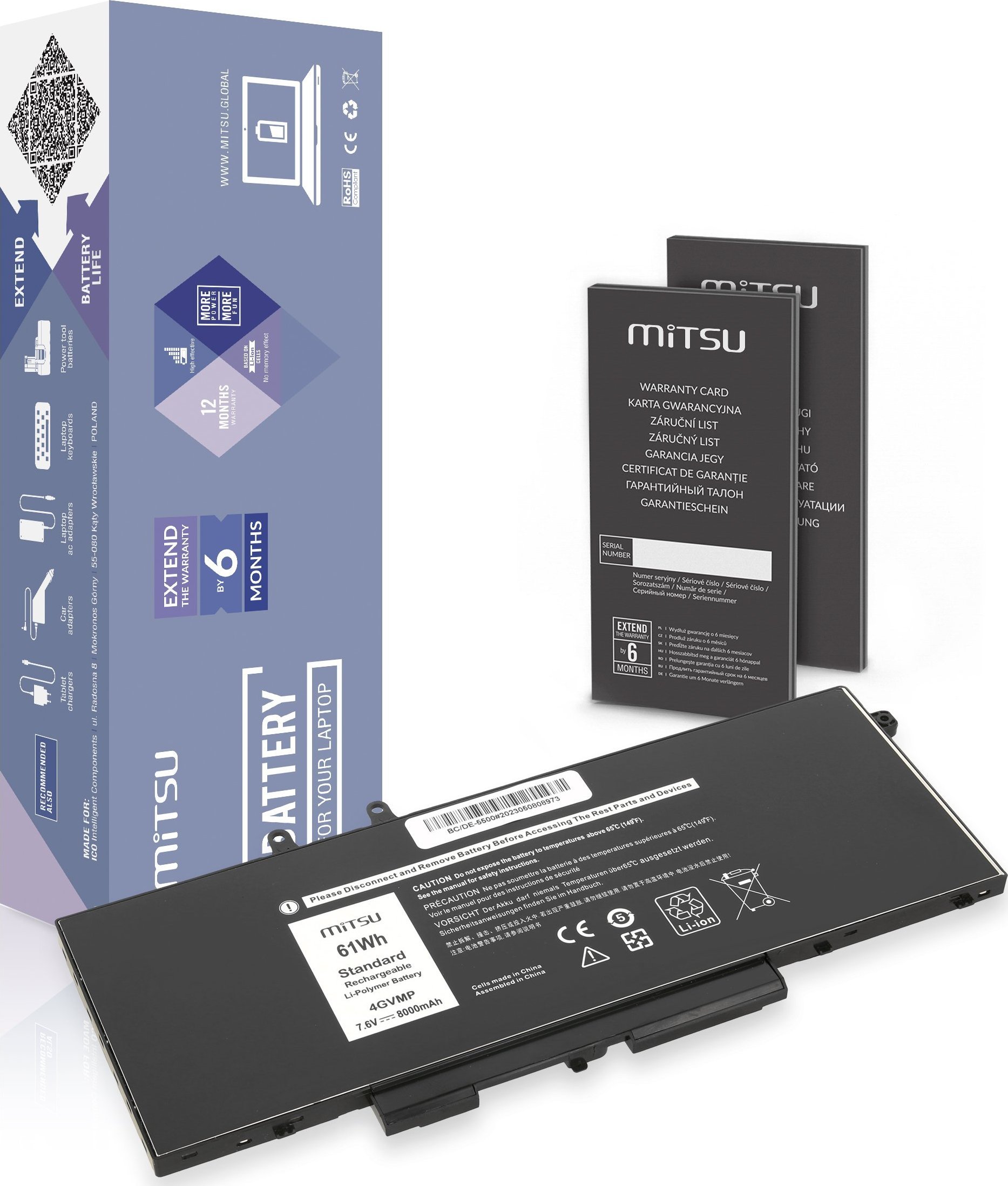 Movano Mitsu Battery 4GVMP for Dell