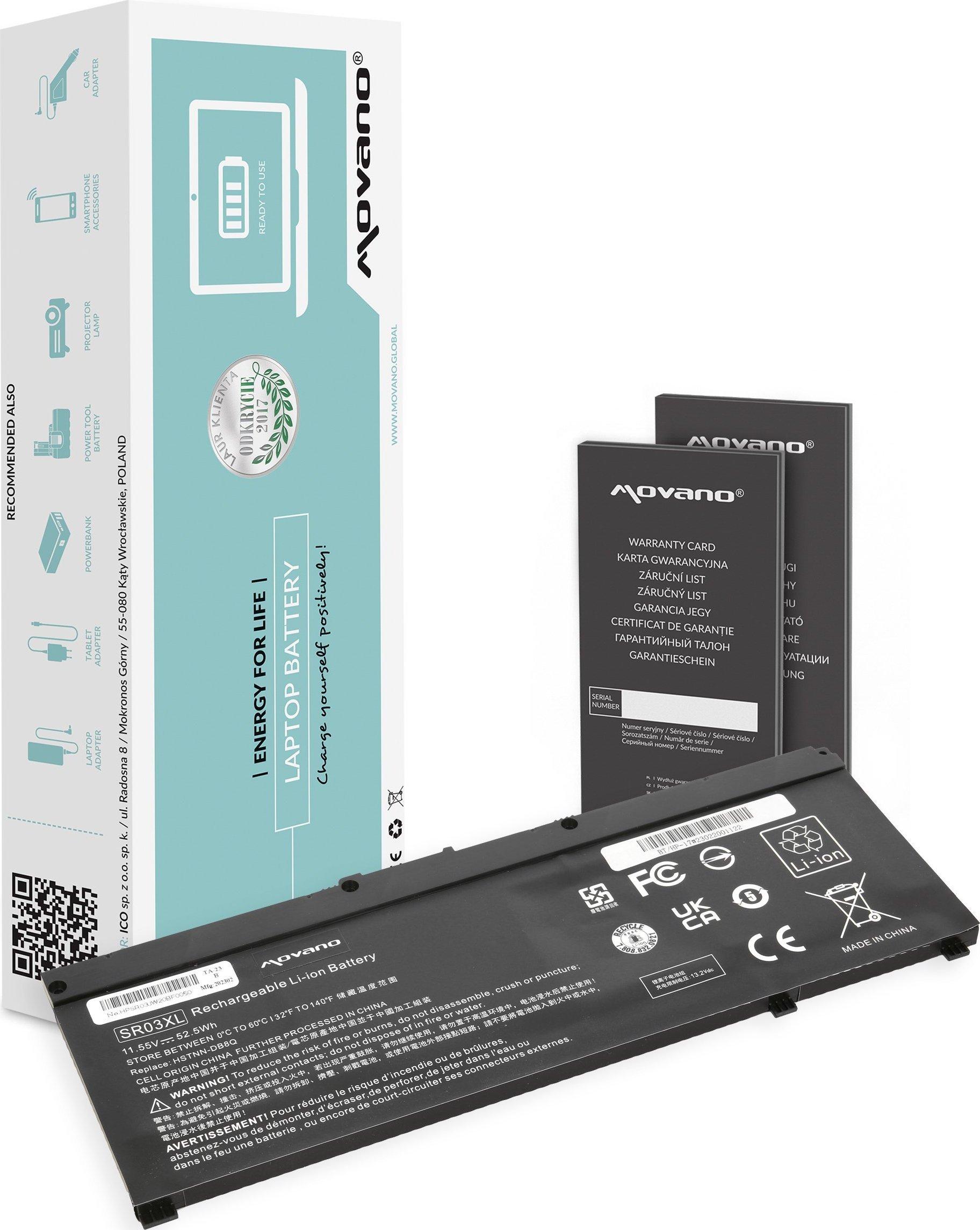 Movano  SR03XL do HP Gaming 15