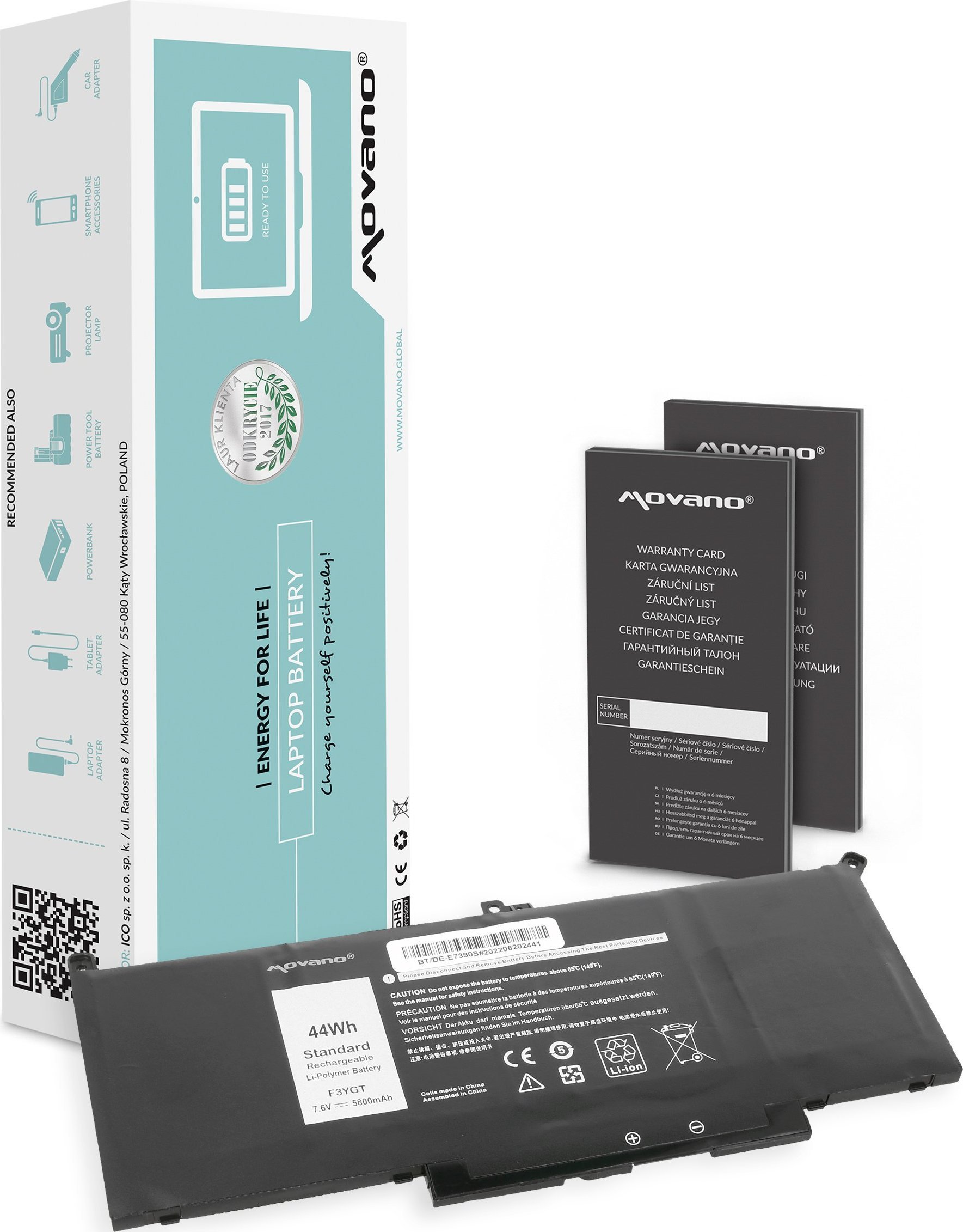 Movano  MYJ96 do Dell Latitude 7290