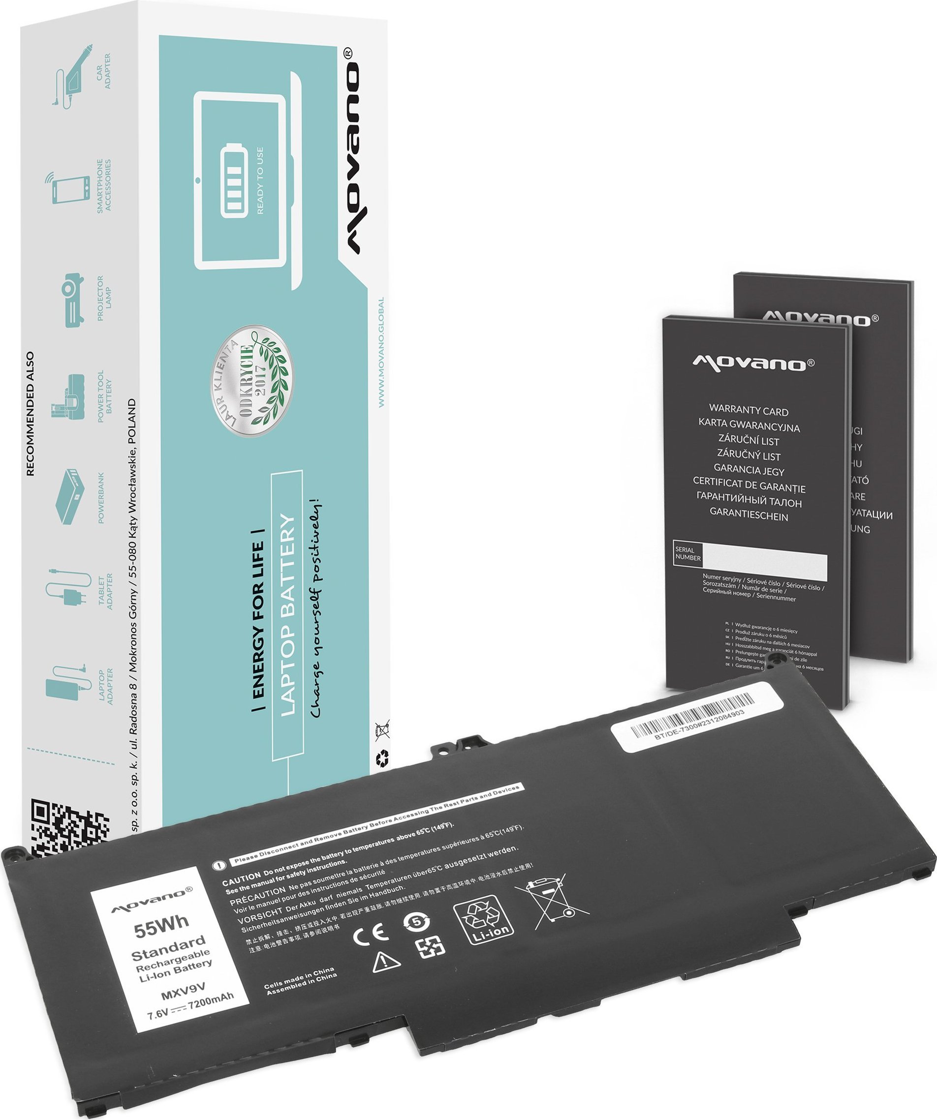 Movano Battery MXV9V for Dell Latitude