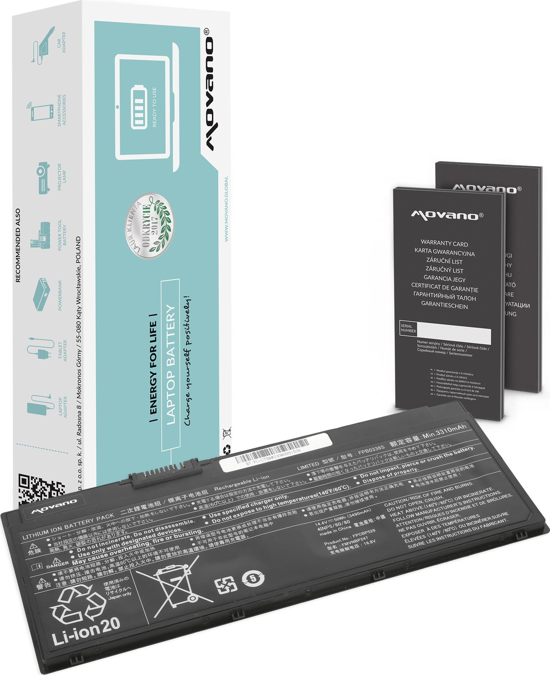 Movano Battery FPB0338S for Fujitsu LifeBook