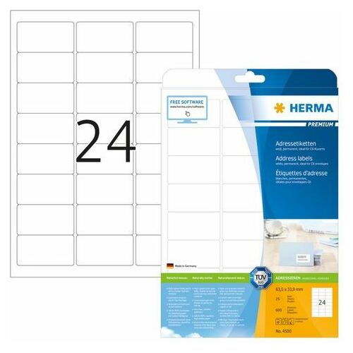 Herma Adressetiketten Premium A4 63,5