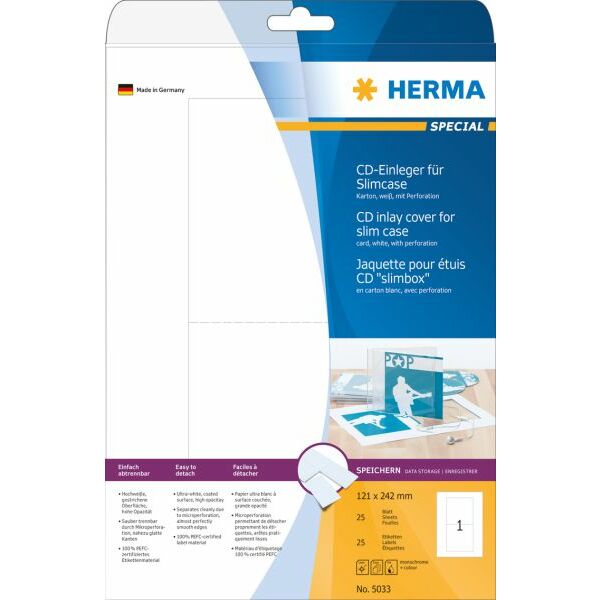 Herma Wkładki kartonowe 5033, A4, do