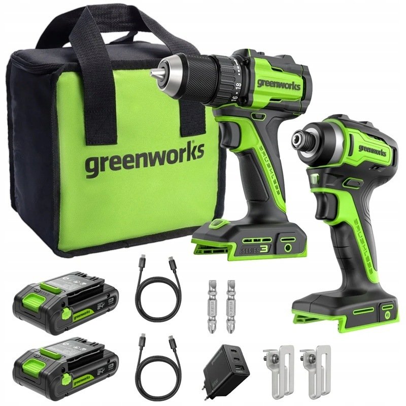 Greenworks 24V CK321 wkrętarka, zakrętarka, ładowarka
