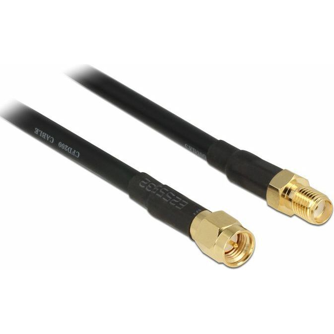 Delock SMA, M-F, 15m, Black -