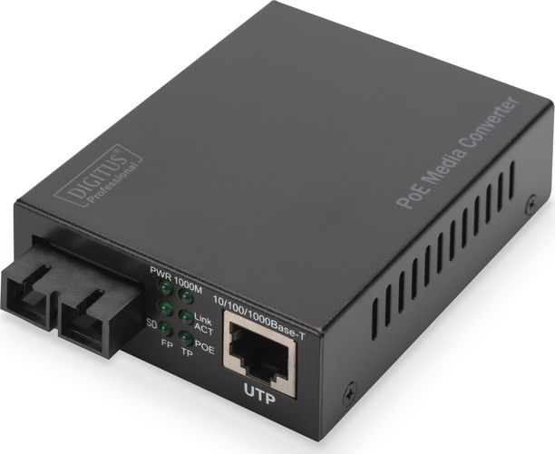 Konwerter światłowodowy Digitus Gigabit PoE Singlem