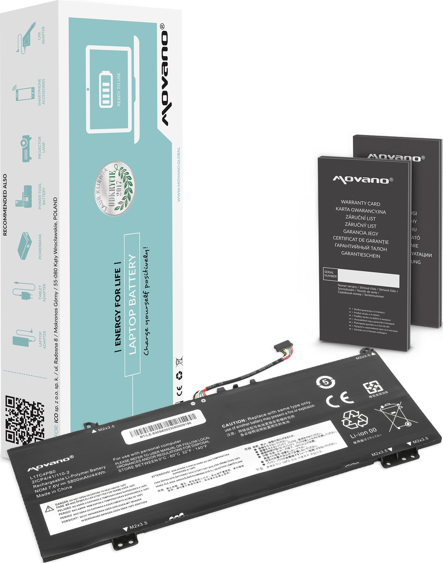 Movano Battery L17C4PB0 L17M4PB0 for Lenovo