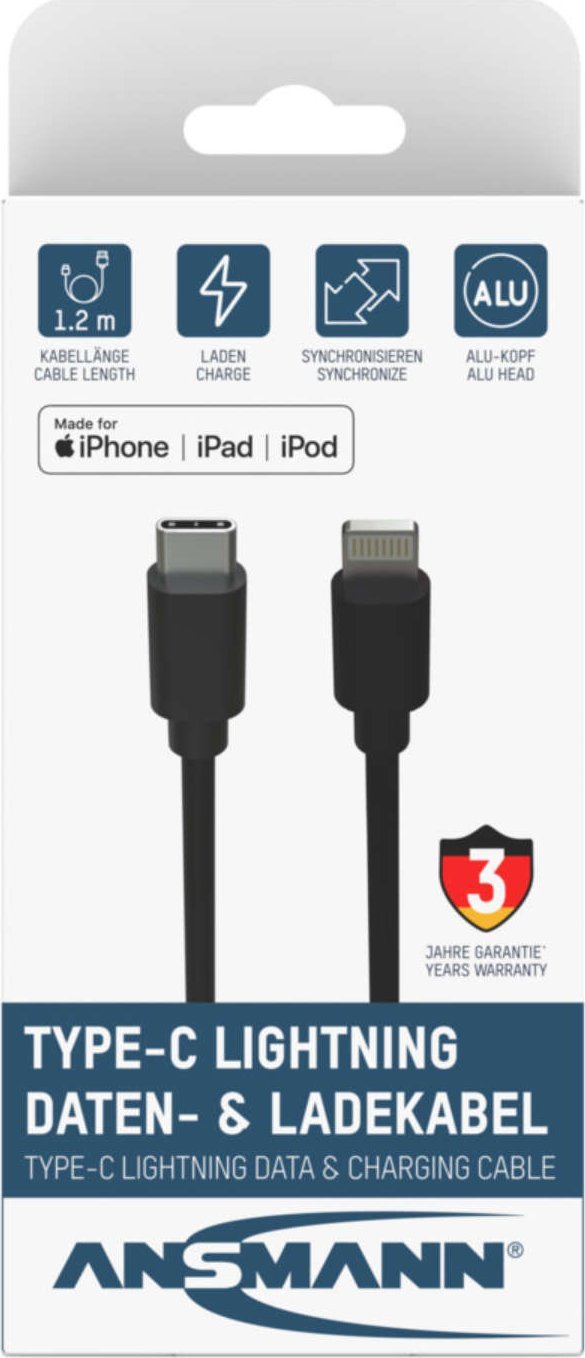 Kabel USB Ansmann USB-C - Lightning