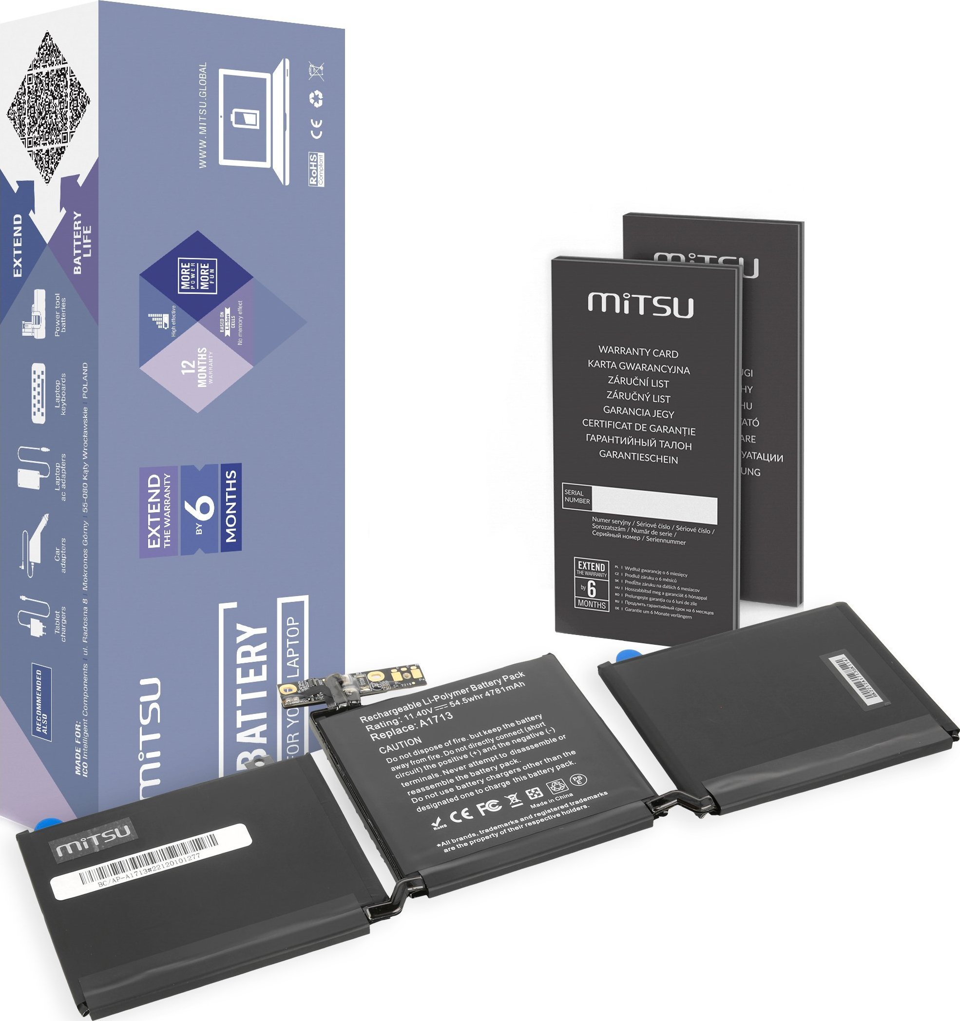 Mitsu Battery Apple MacBook Air A1713