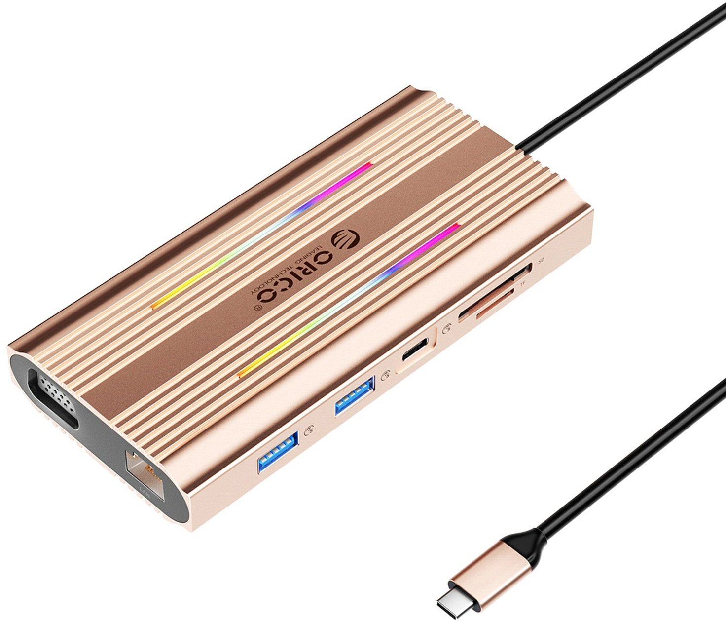 Orico USB-C 12in1 RGB | 2xUSB-A