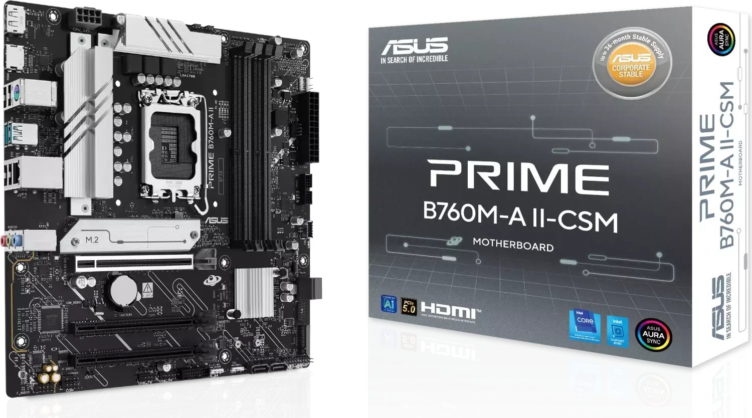 ASUS PRIME B760M-A II-CSM Motherboard, LGA1700