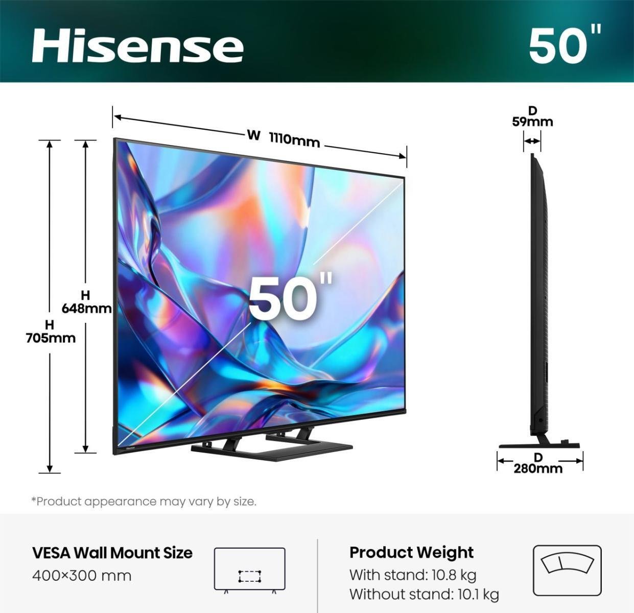 Hisense 50A7DS 50`` QLED 4K Smart