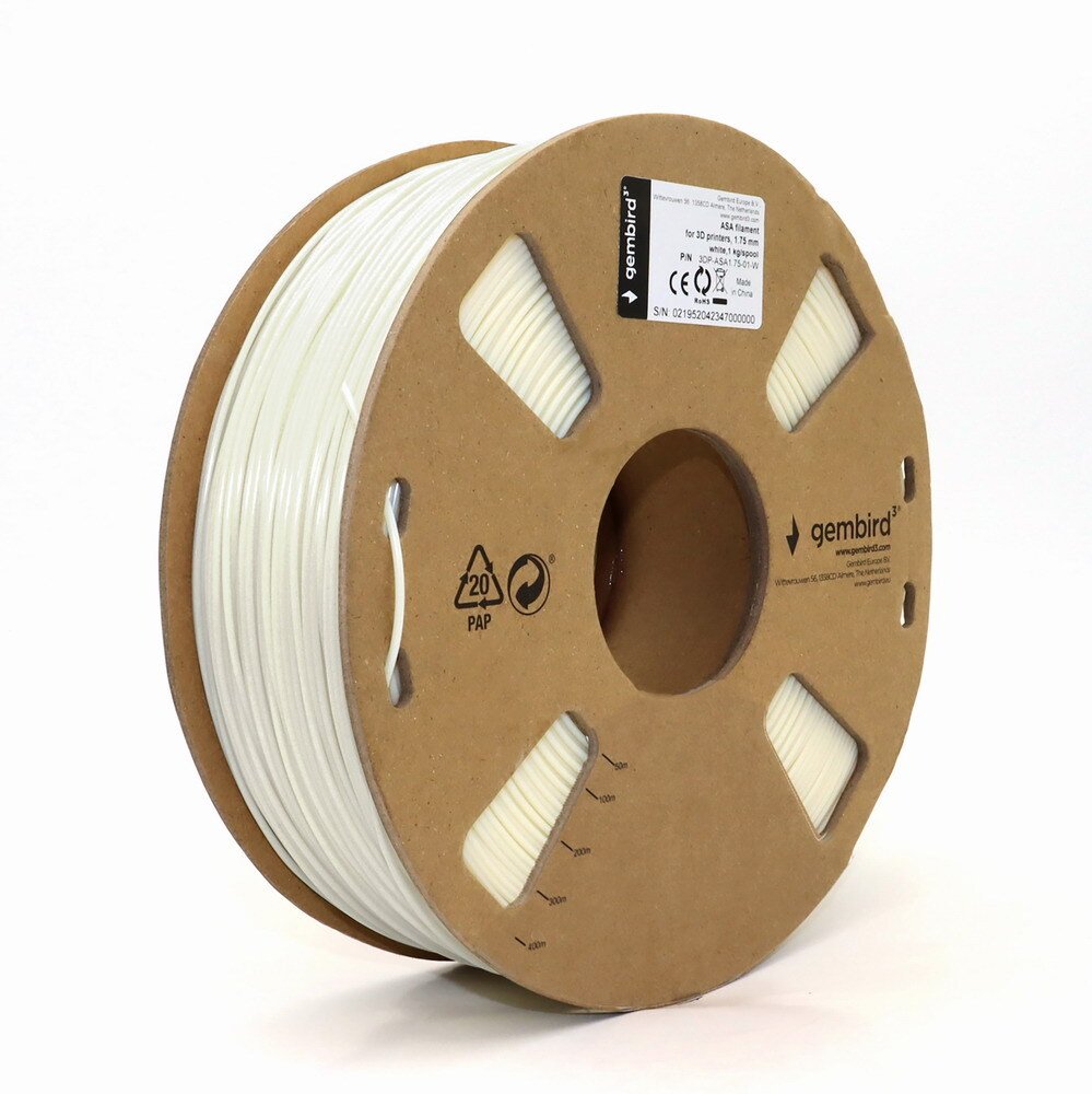 Gembird GEMBIRD Filament ASA biały 1