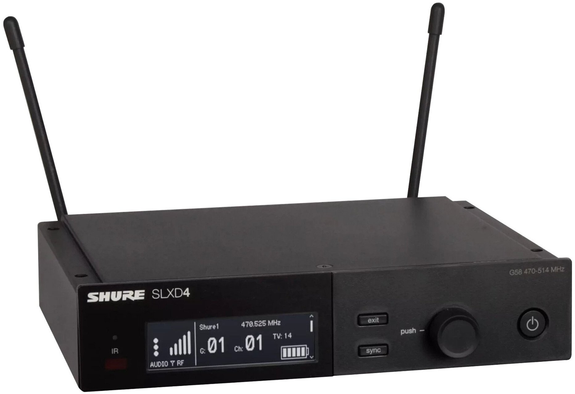 Shure SLXD4E-G59 wireless microphone receiver Desktop