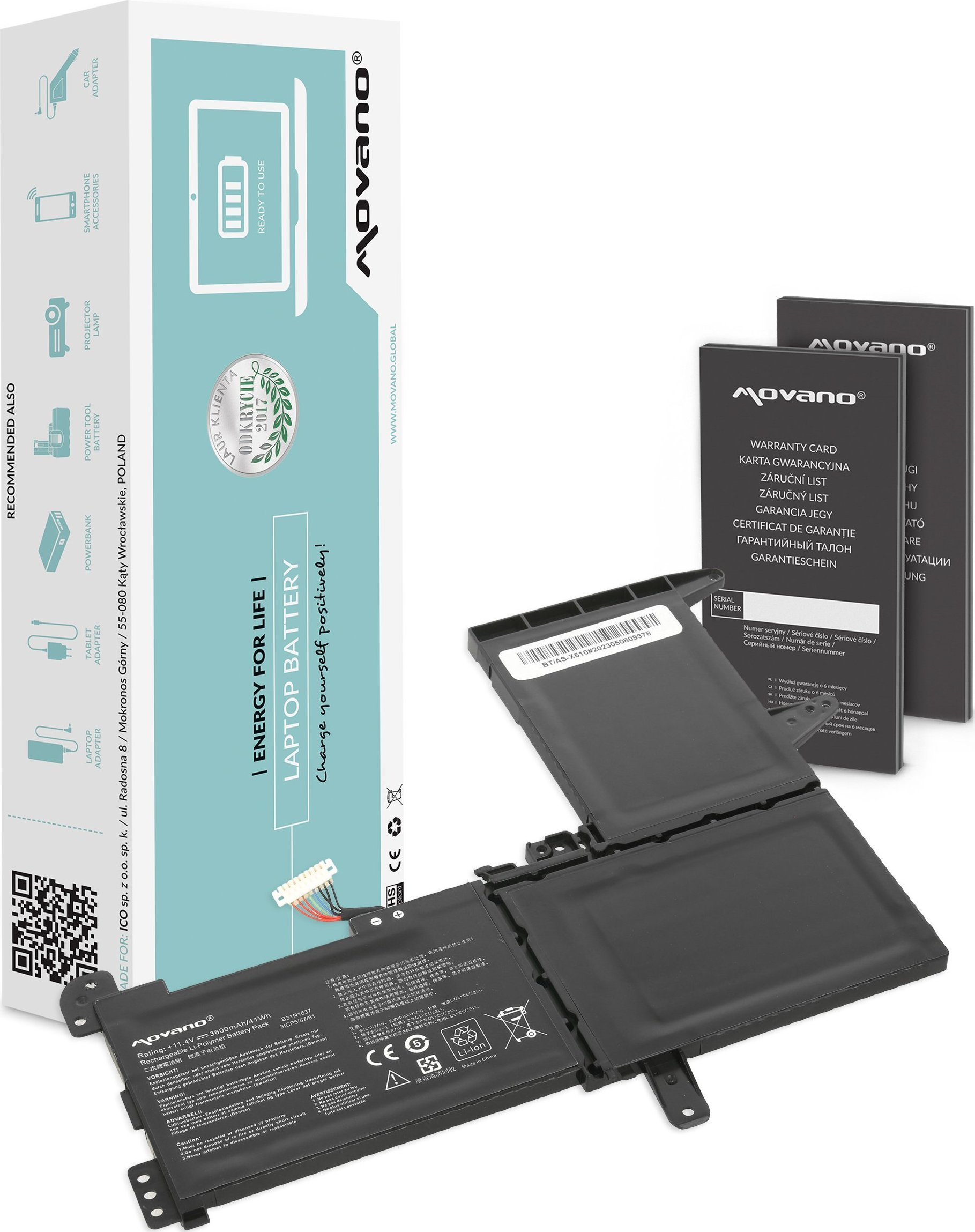 Movano  B31N1637 do Asus VivoBook S15