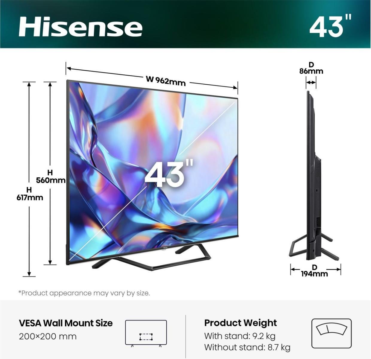 Hisense Germany GmbH 108,0cm/43" (3840x2160)