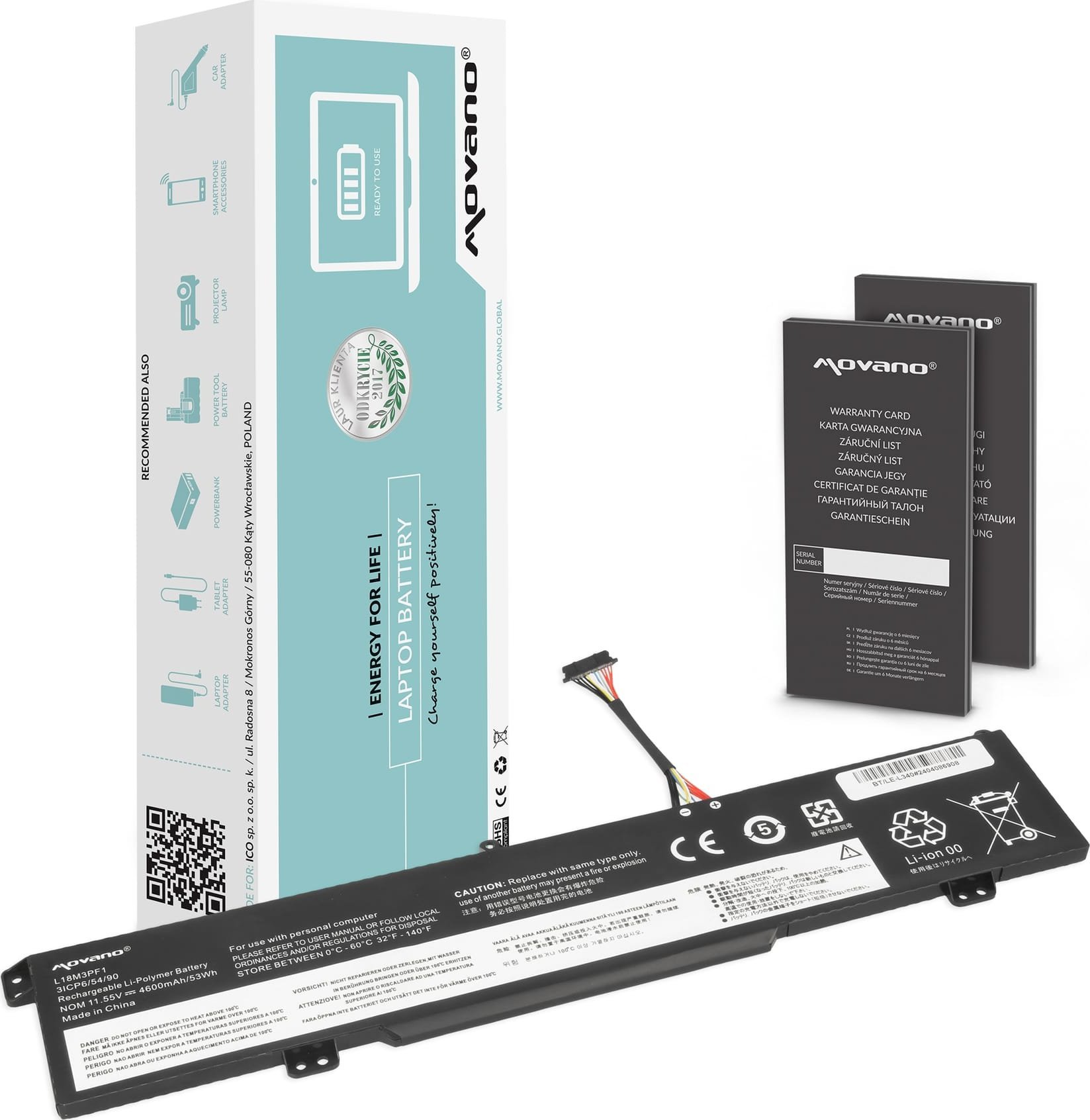 Movano Battery L18M3PF1 for Lenovo Ideapad