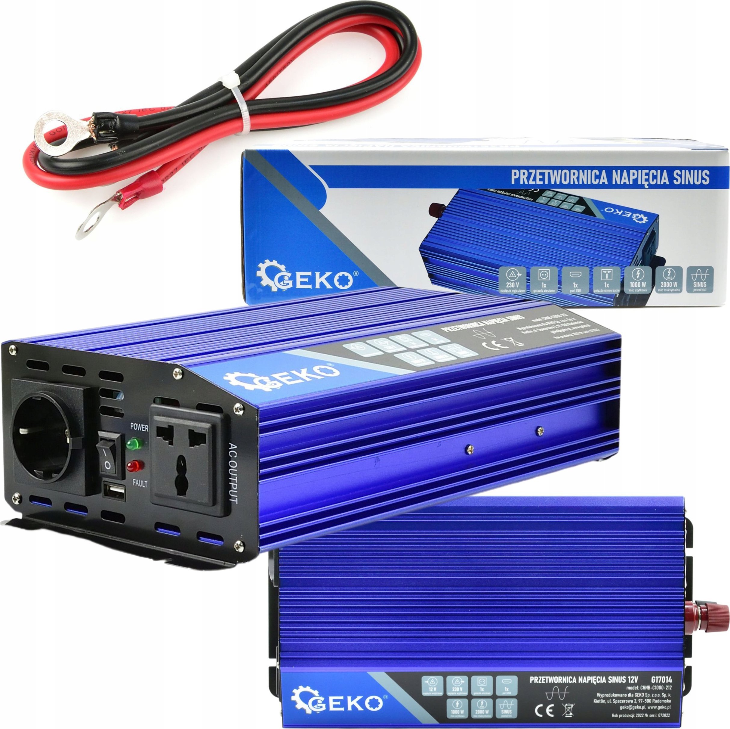 Przetwornica Geko Przetwornica napięcia SINUS 12V/230V