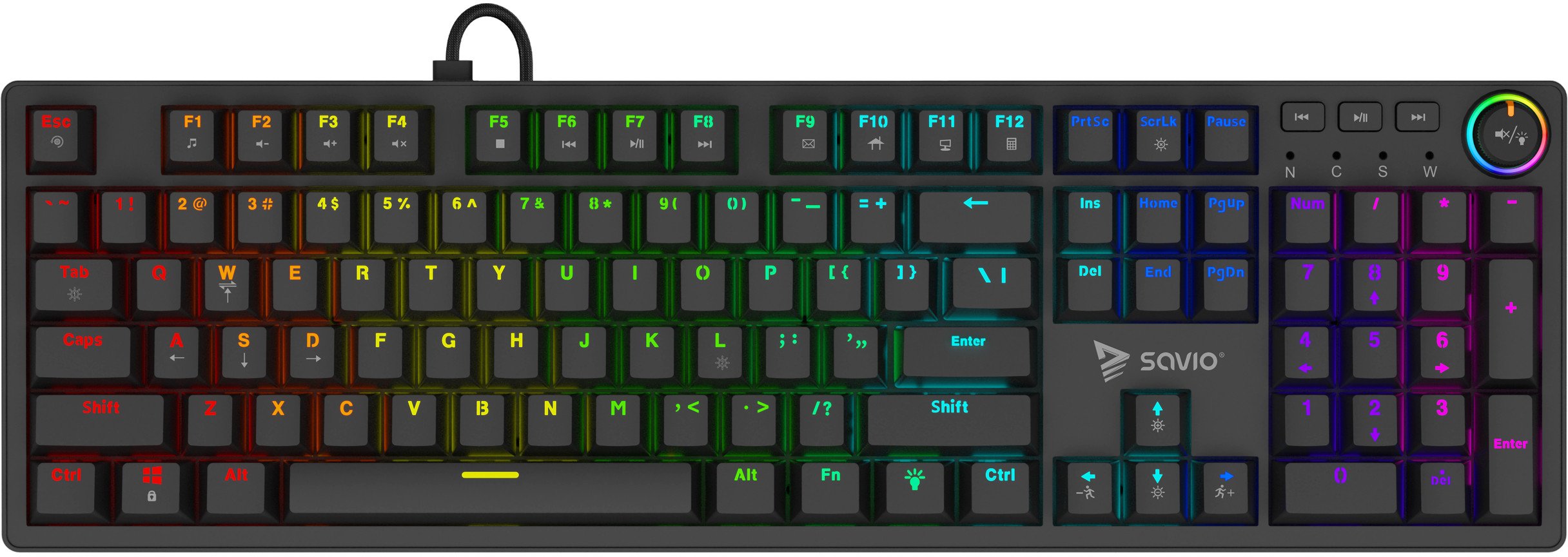 Klawiatura gamingowa Savio STYX Outemu Peach